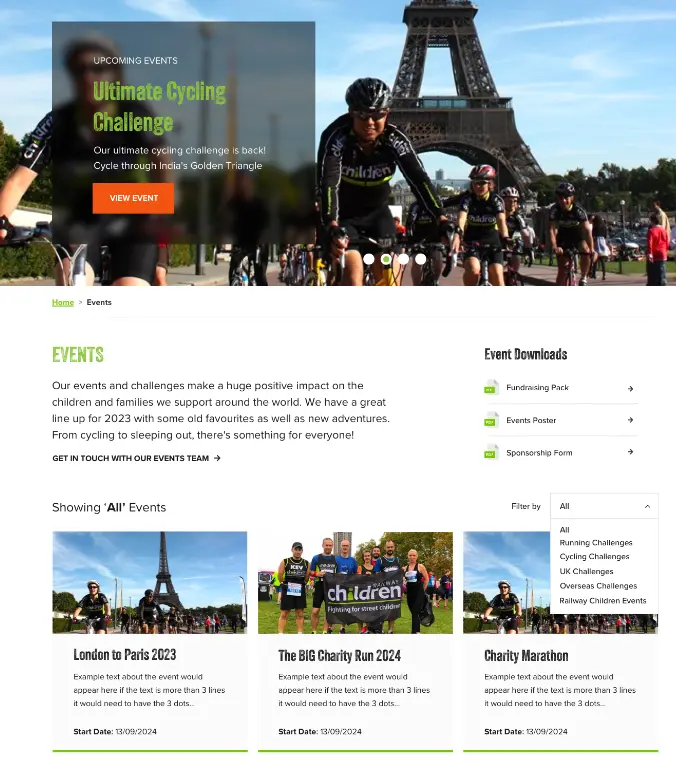 RailwayChildren new design events